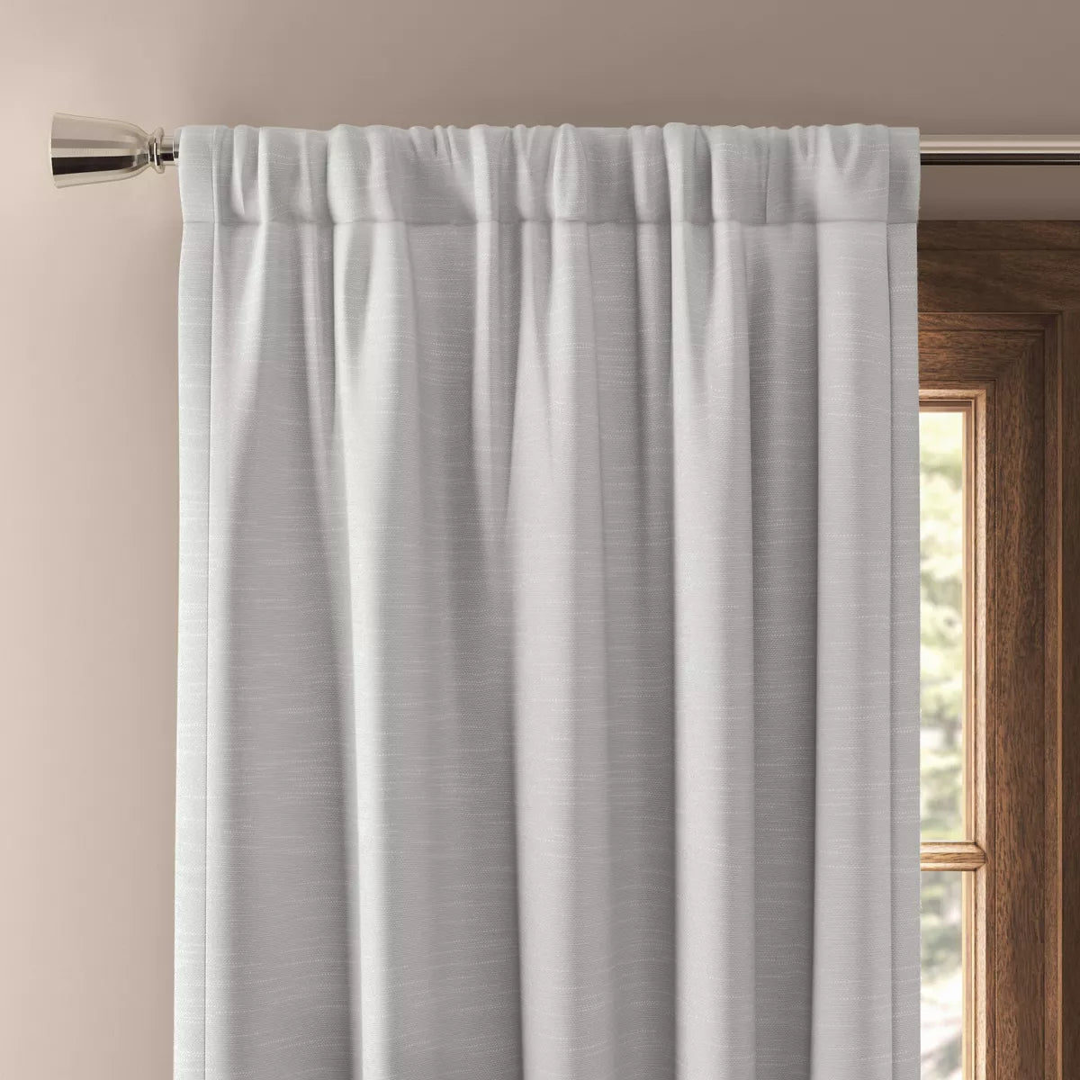 Blackout Henna Window Curtain Panel White - Set of 2