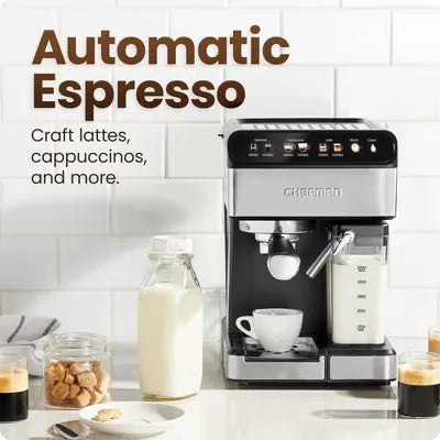 Barista Pro Espresso Maker Stainless Steel Finish:  Electric Coffee Machine, Dishwasher-Safe Parts