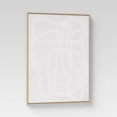 (Set of 2) Line Drawing Wall Canvases Gray/White