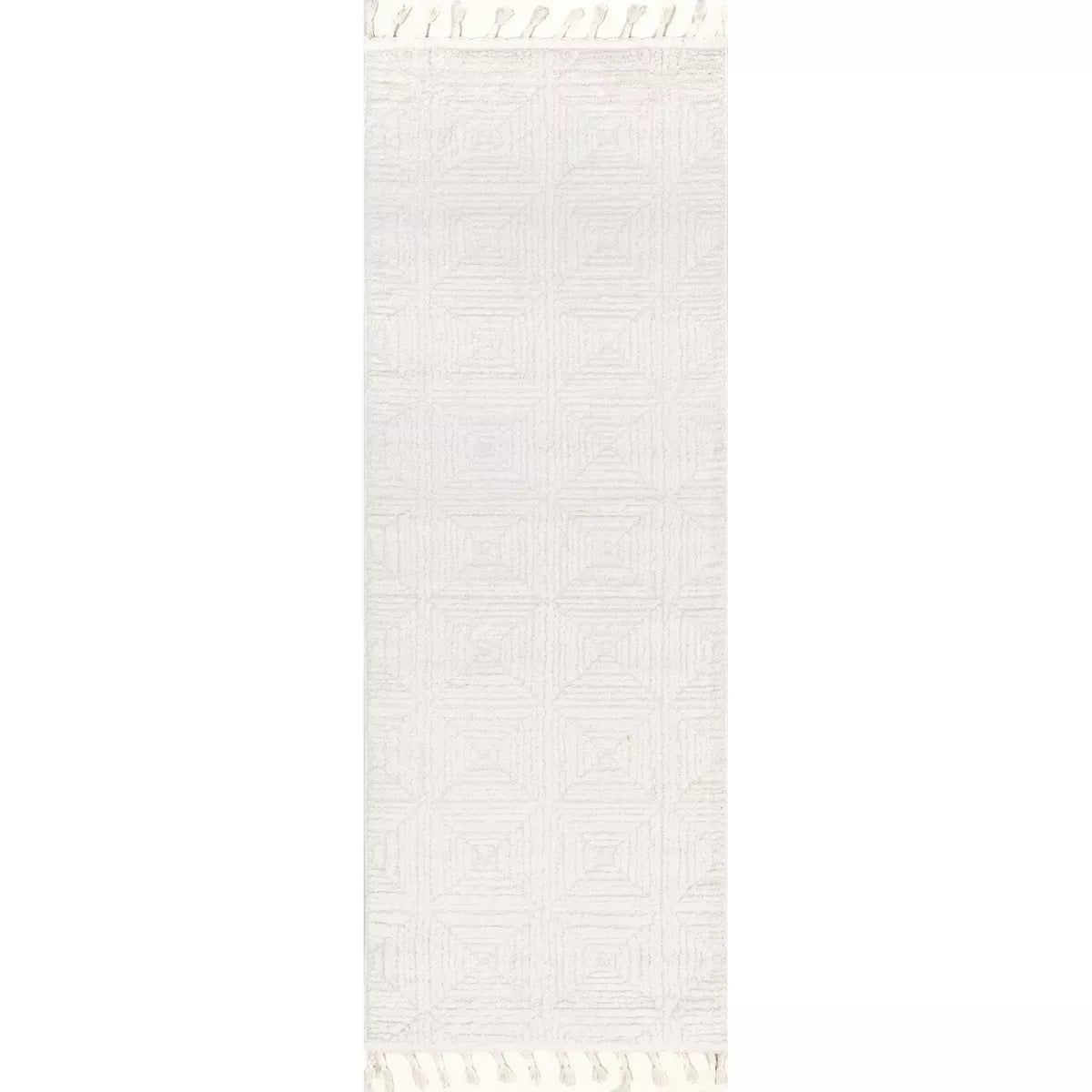 Kerry Textured Geometric Tasseled Indoor Area Rug