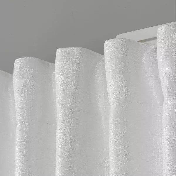 Blackout Zeus Jacquard Lined Curtain Panels White
