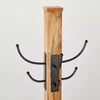 Wood Coat Rack with Metal Hooks - Brown/Black - Freestanding, 8 Hooks, No Assembly Required