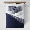 5pc Reversible Heathered Herringbone Stripe Comforter Set