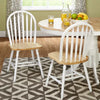 Set of 2 Carolina Farmhouse Solid Wood Flat Spindle Windsor Dining Chairs