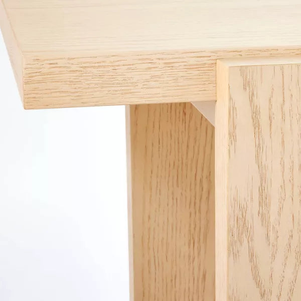 Bleached Oak Console Table Natural Wood Veneer & MDF, Rectangular Shape, Spot Clean