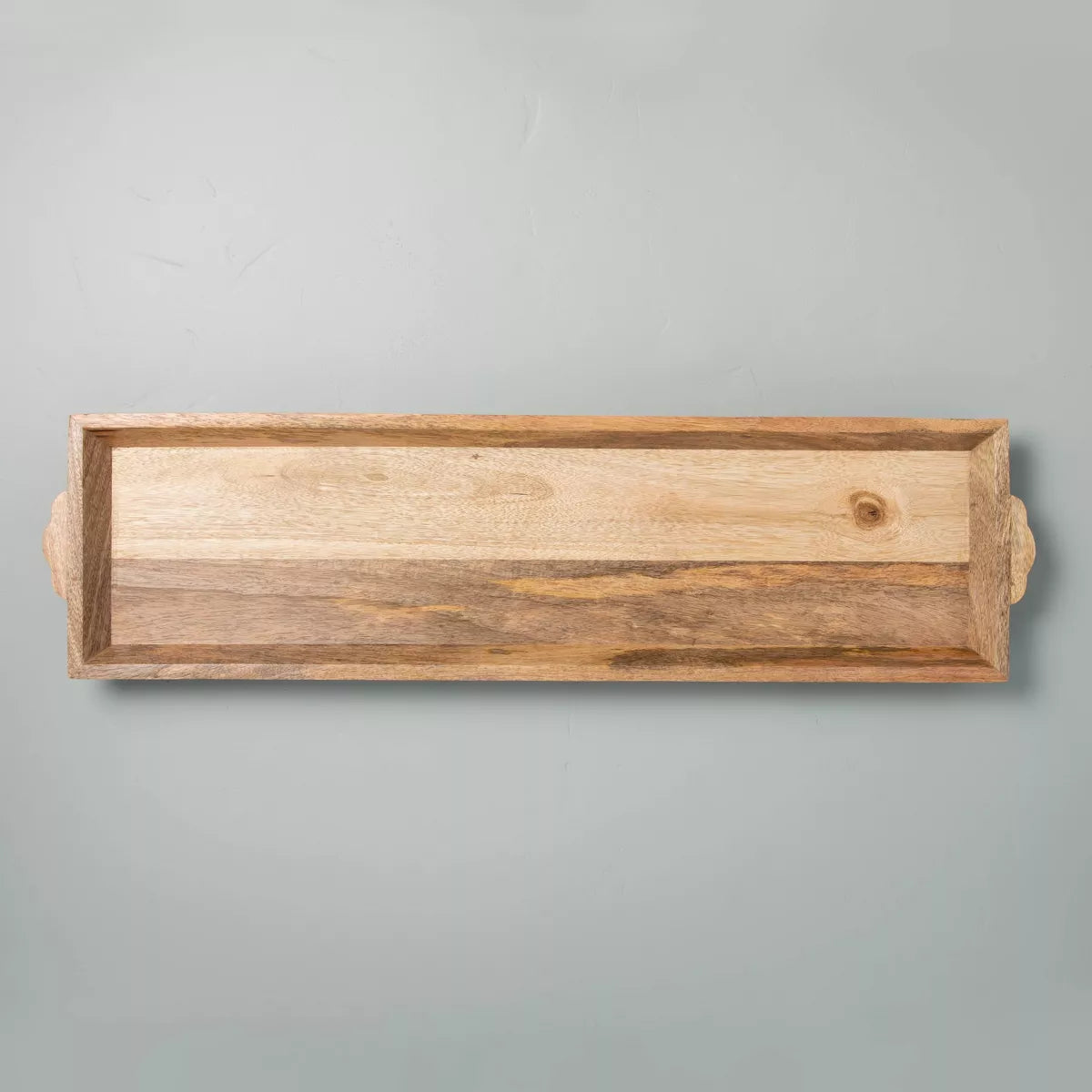 9"x33.5" Carved Wood Tray SHOWROOM ITEM