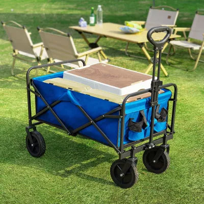 Wagon Cart Collapsible Folding Cart Steel Utility Garden Cart with Wheels for Camping