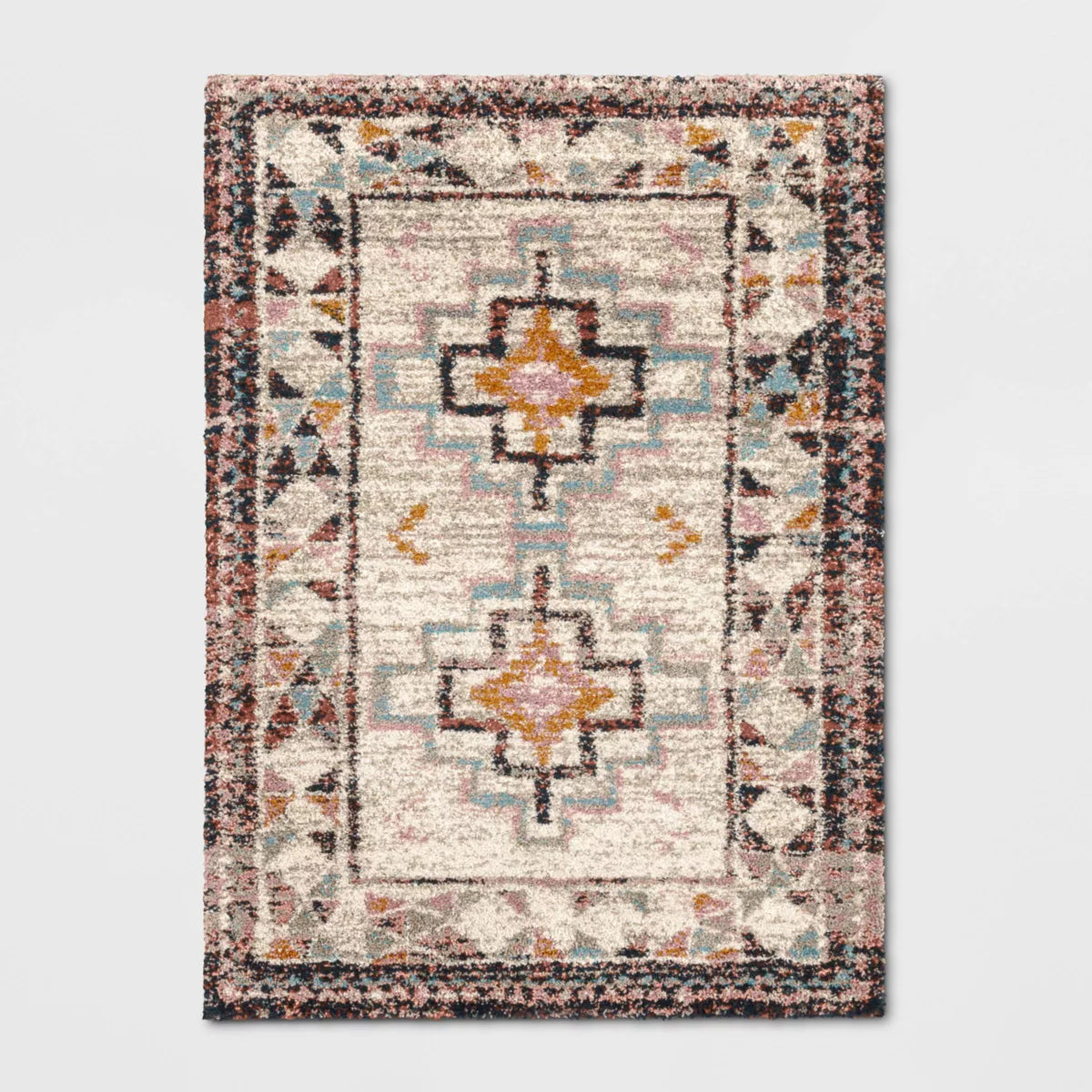 Indoor Geometric Shag Woven Rug 7'x10