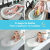Baby to Toddler Bath 4-in-1 Sling ‘n Seat Tub with Removable Infant Support and 2 Toys, Climbing Leaves