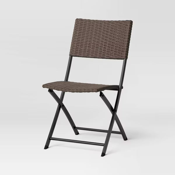 Wicker Outdoor Portable Folding Chair Brown