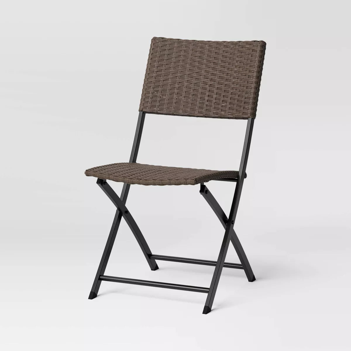 Wicker Outdoor Portable Folding Chair Light Brown - Set of 2