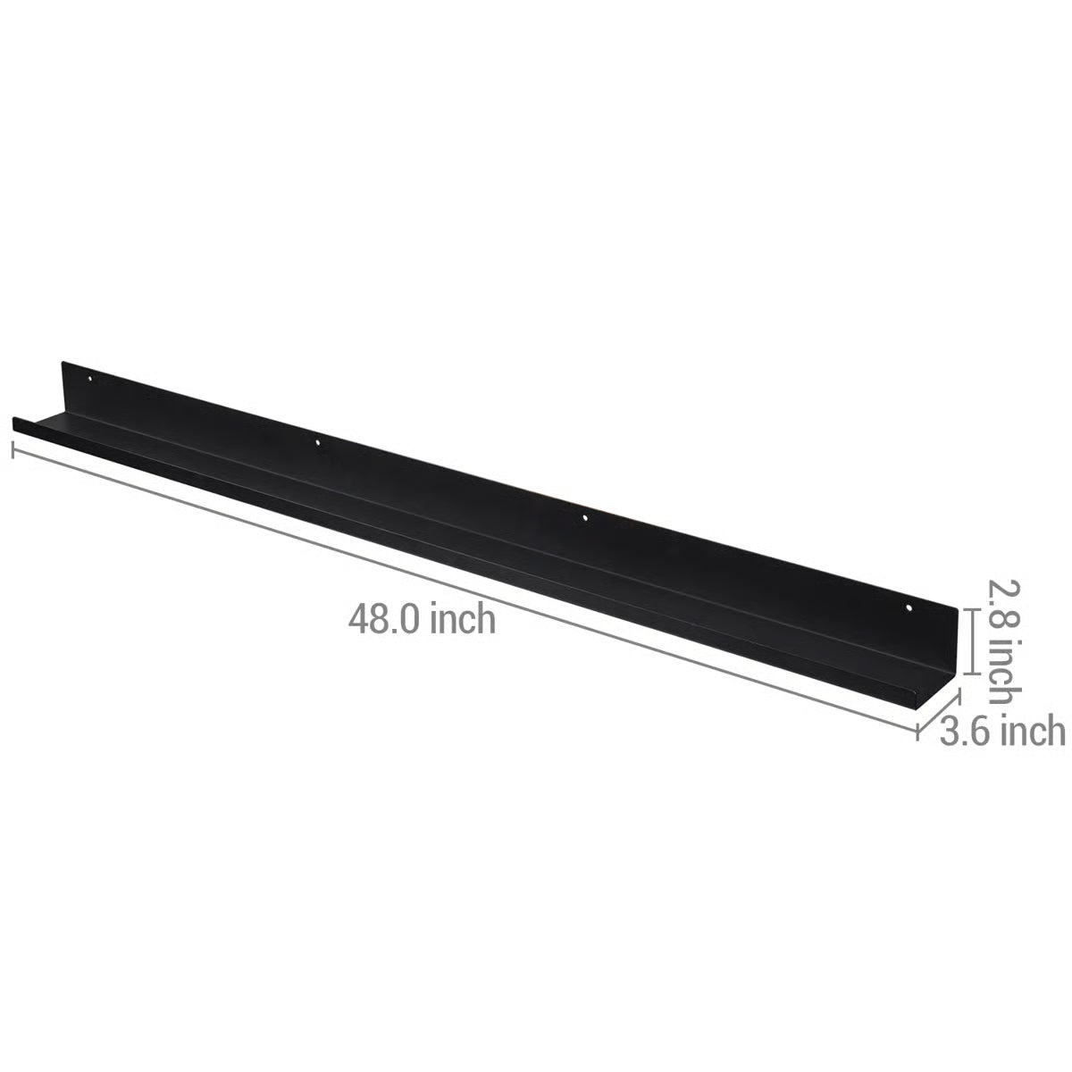 Gailyn Black Metal Wall Floating Shelf