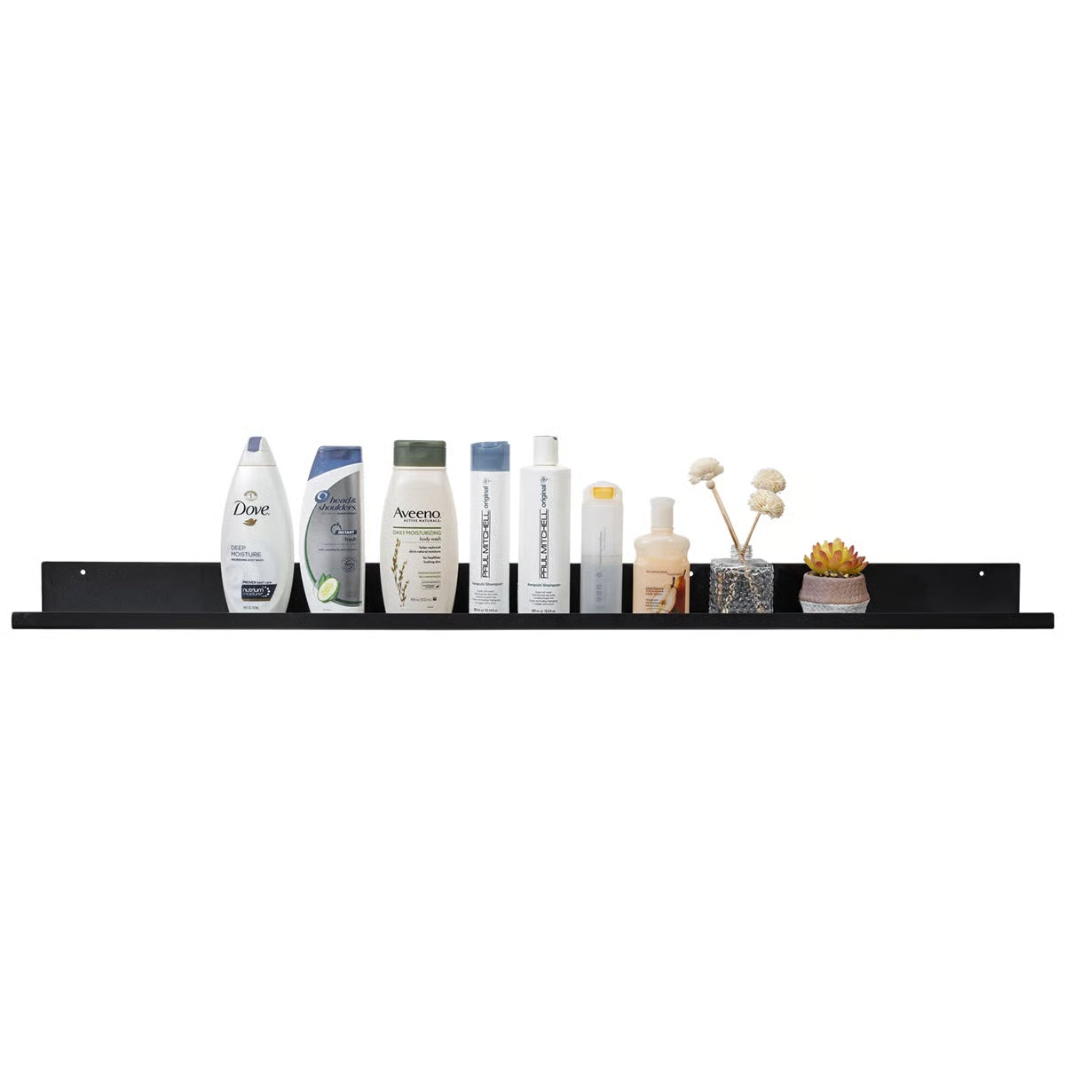 Gailyn Black Metal Wall Floating Shelf