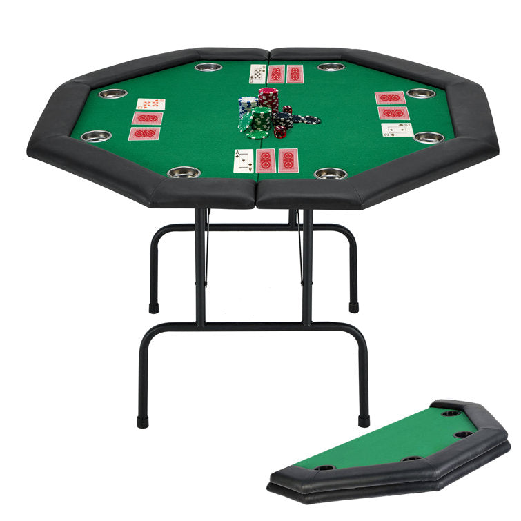 AVAWING 46.9'' 8 - Player Green Foldable Poker Table