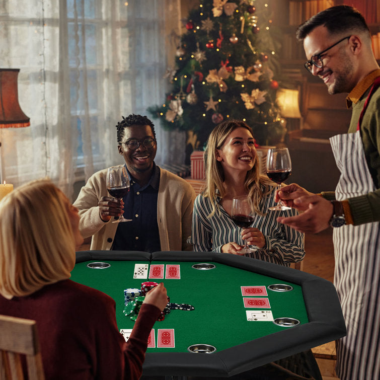 AVAWING 46.9'' 8 - Player Green Foldable Poker Table