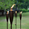 Brown Garden Torch Backyard Patio Citronella Oil Flame Lighting Lantern (Set of 4)