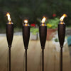 Brown Garden Torch Backyard Patio Citronella Oil Flame Lighting Lantern (Set of 4)