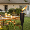 Brown Garden Torch Backyard Patio Citronella Oil Flame Lighting Lantern (Set of 4)