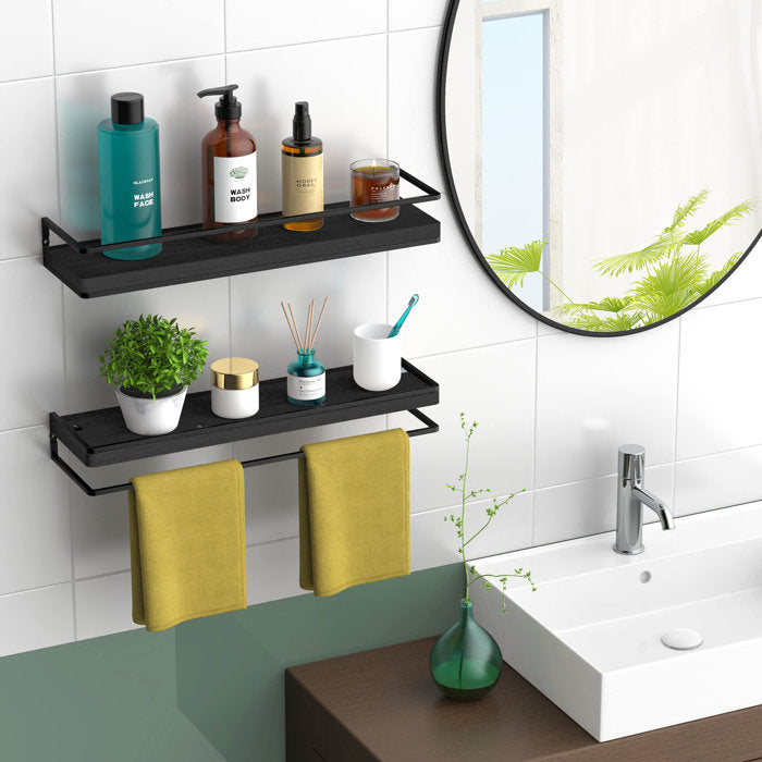 Black Gissel 2 Piece Floating Shelf