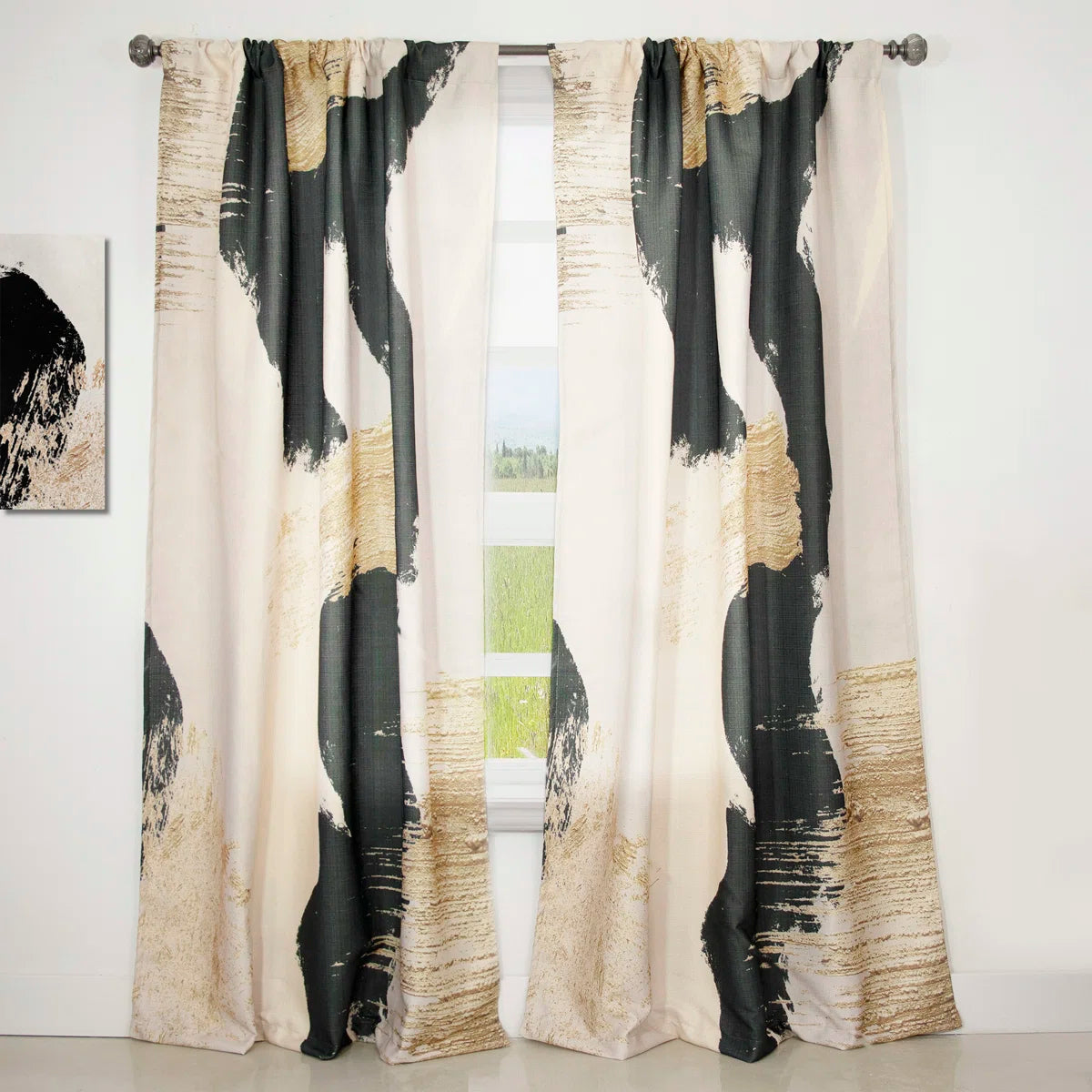 Glam Collage II - Modern Velvet Curtain - Room Darkening - 1 Panel
