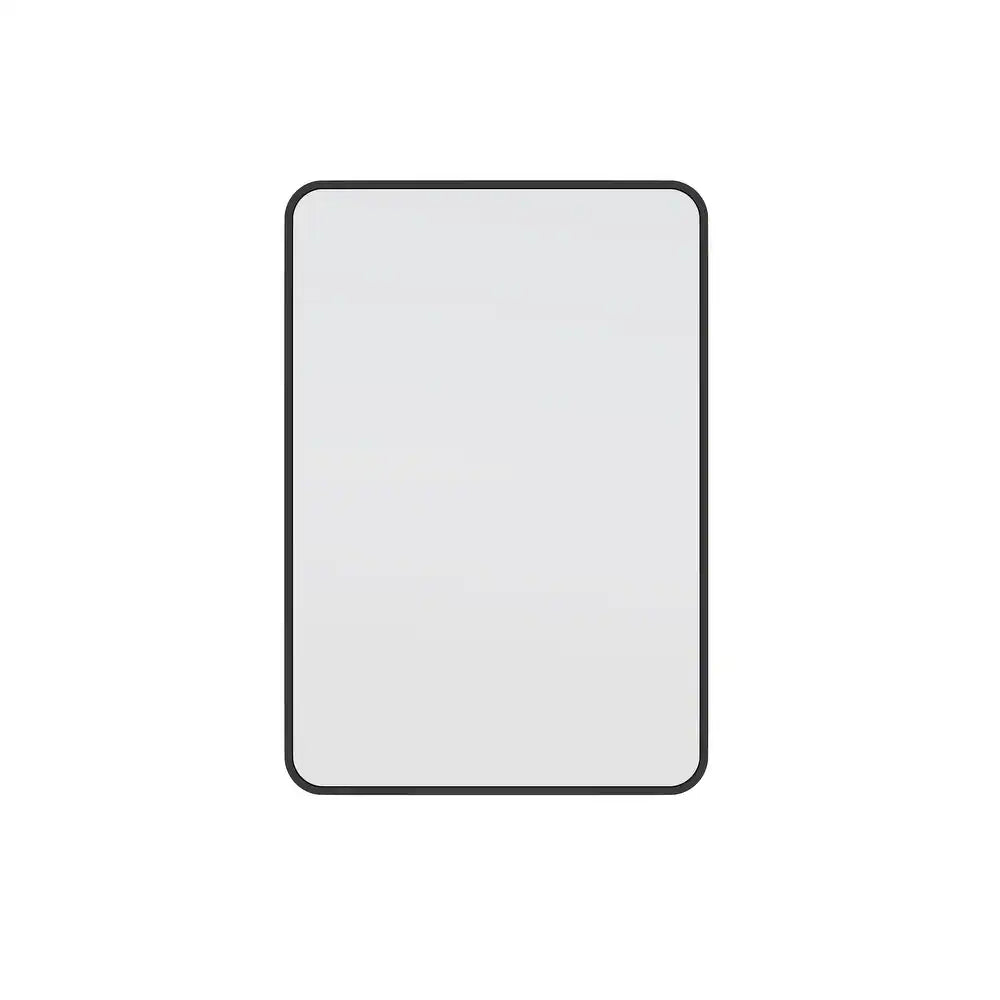 Radius Corner Stainless Steel Framed Mirror - Black