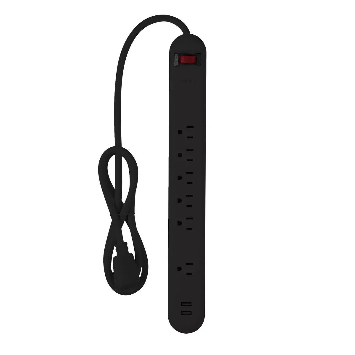 6 Outlet Extension Cord Black