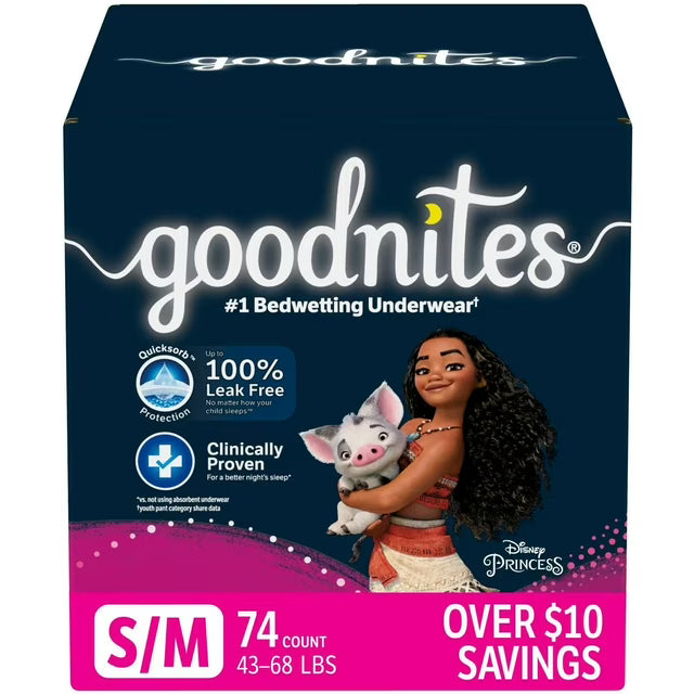 Nighttime Bedwetting Underwear for Girls, Small