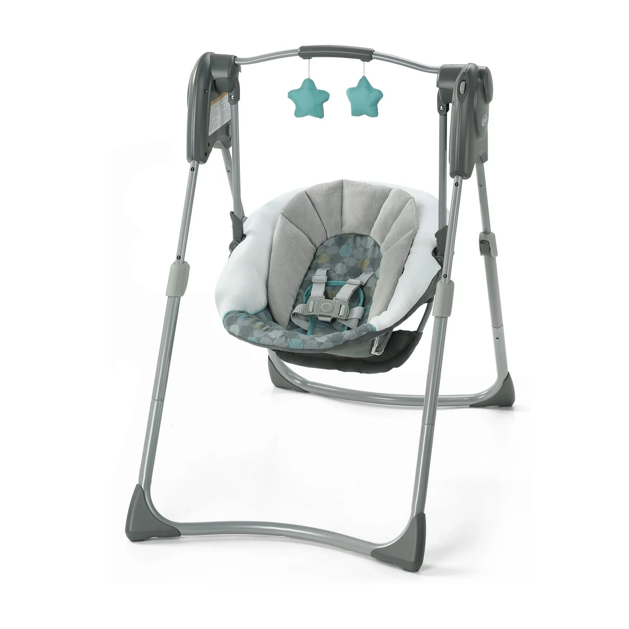 Slim Spaces Compact Infant Swing, Space-Saving Design, Gray, Tilden