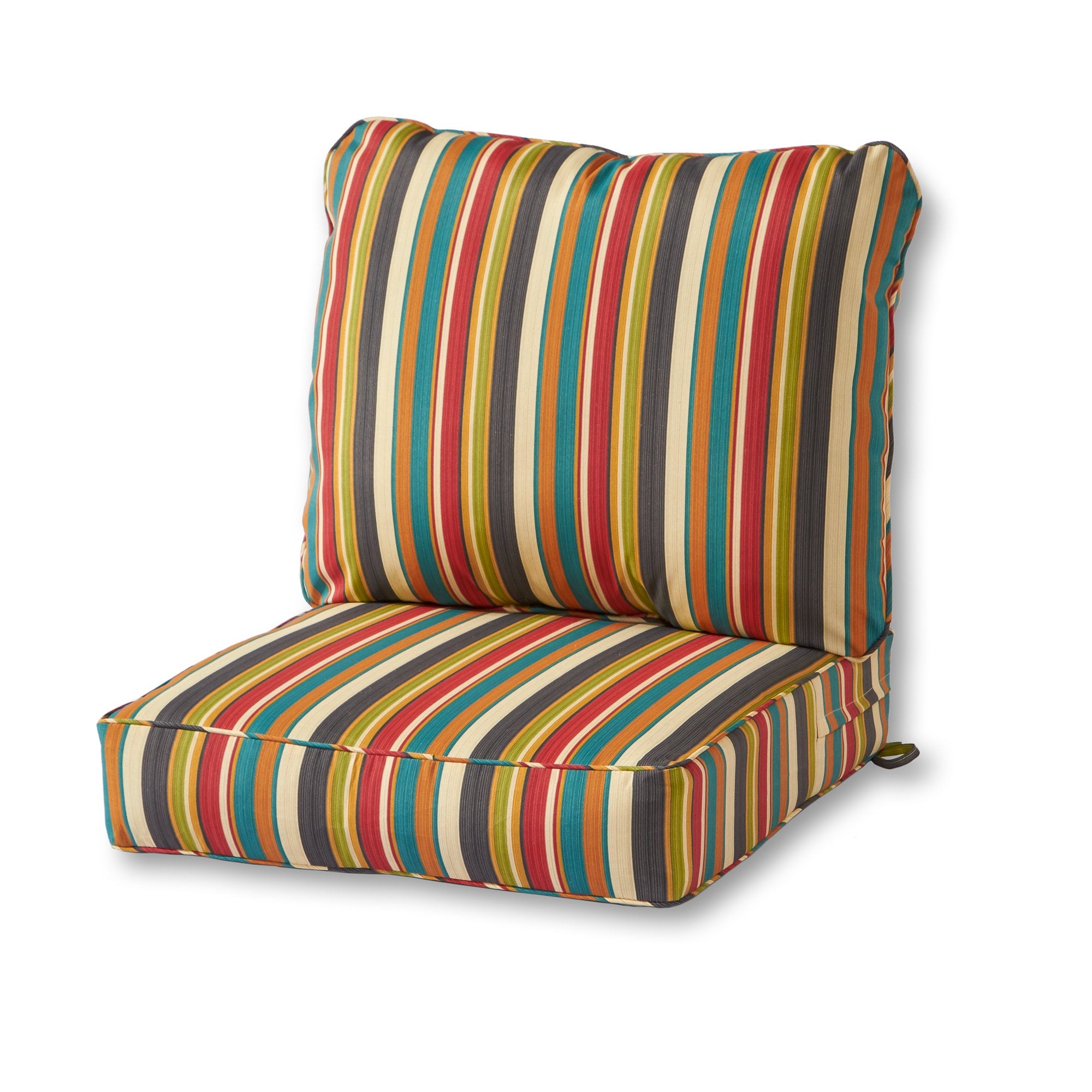 2-Piece Sunset Stripe Outdoor Deep Seat Cushion Set