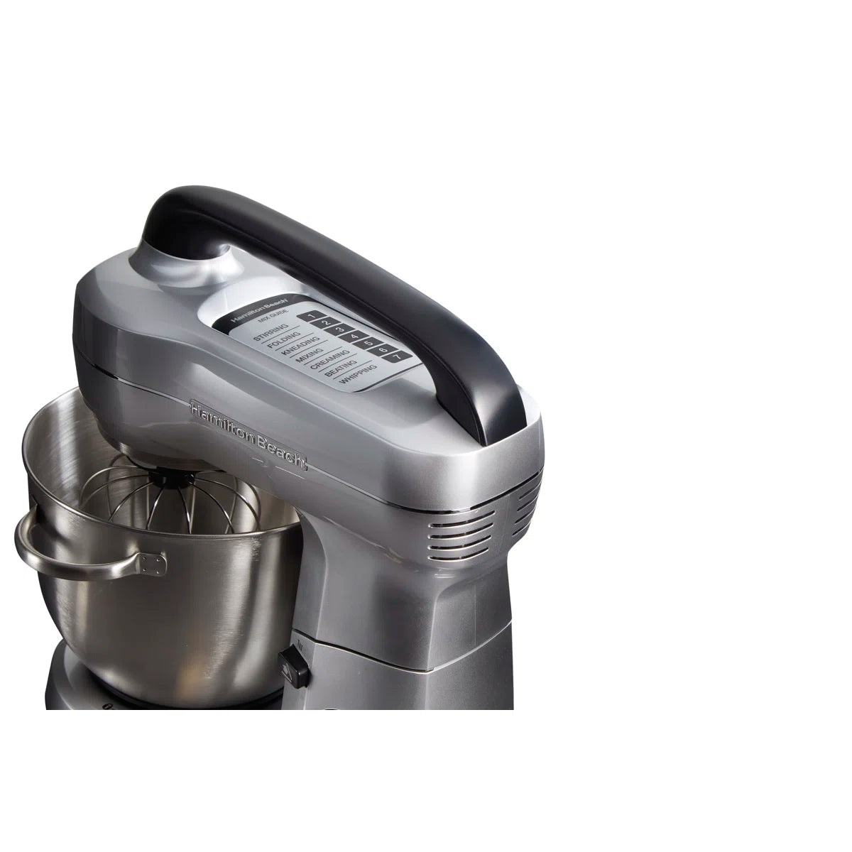 7-Speed 4-Quart Electric Stand Mixer with Splash Guard, Dough Hook, Flat Beater, and Whisk Attachments