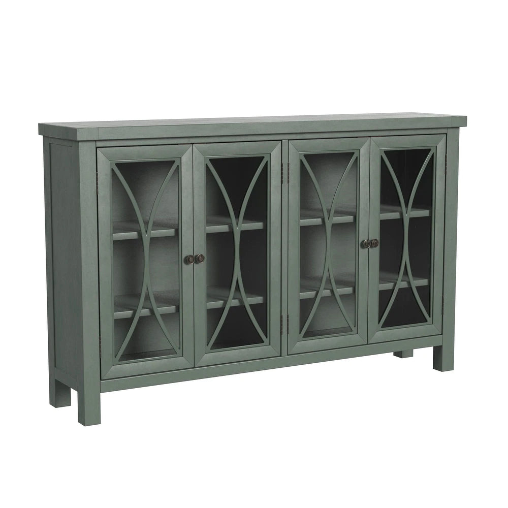 Bayside Wood 4-Door Console Cabinet, Robin Egg Blue