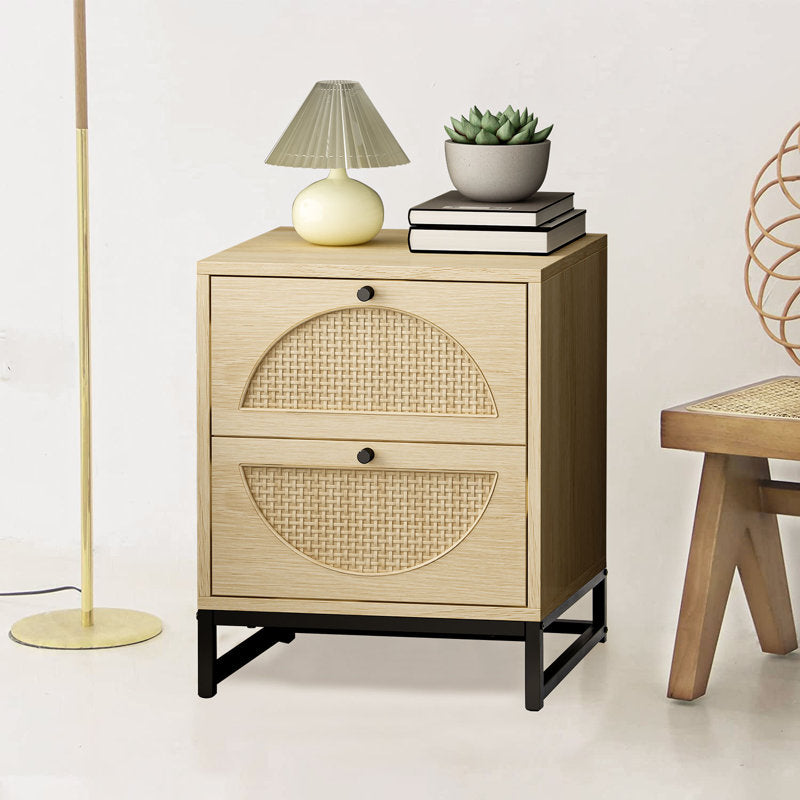 Natural Oak/Black Hippocrates Nightstand