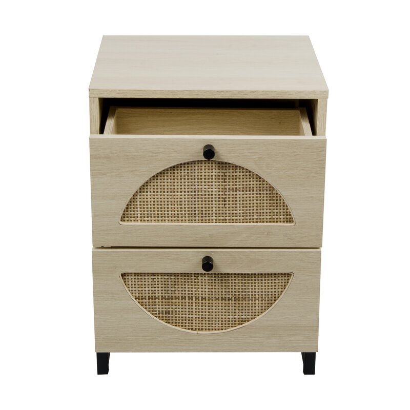 Natural Oak/Black Hippocrates Nightstand