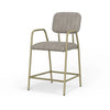 Holford Upholstered Vegan Leather Counter Height Stool with Metal Base