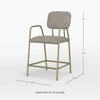 Holford Upholstered Vegan Leather Counter Height Stool with Metal Base