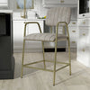 Holford Upholstered Vegan Leather Counter Height Stool with Metal Base