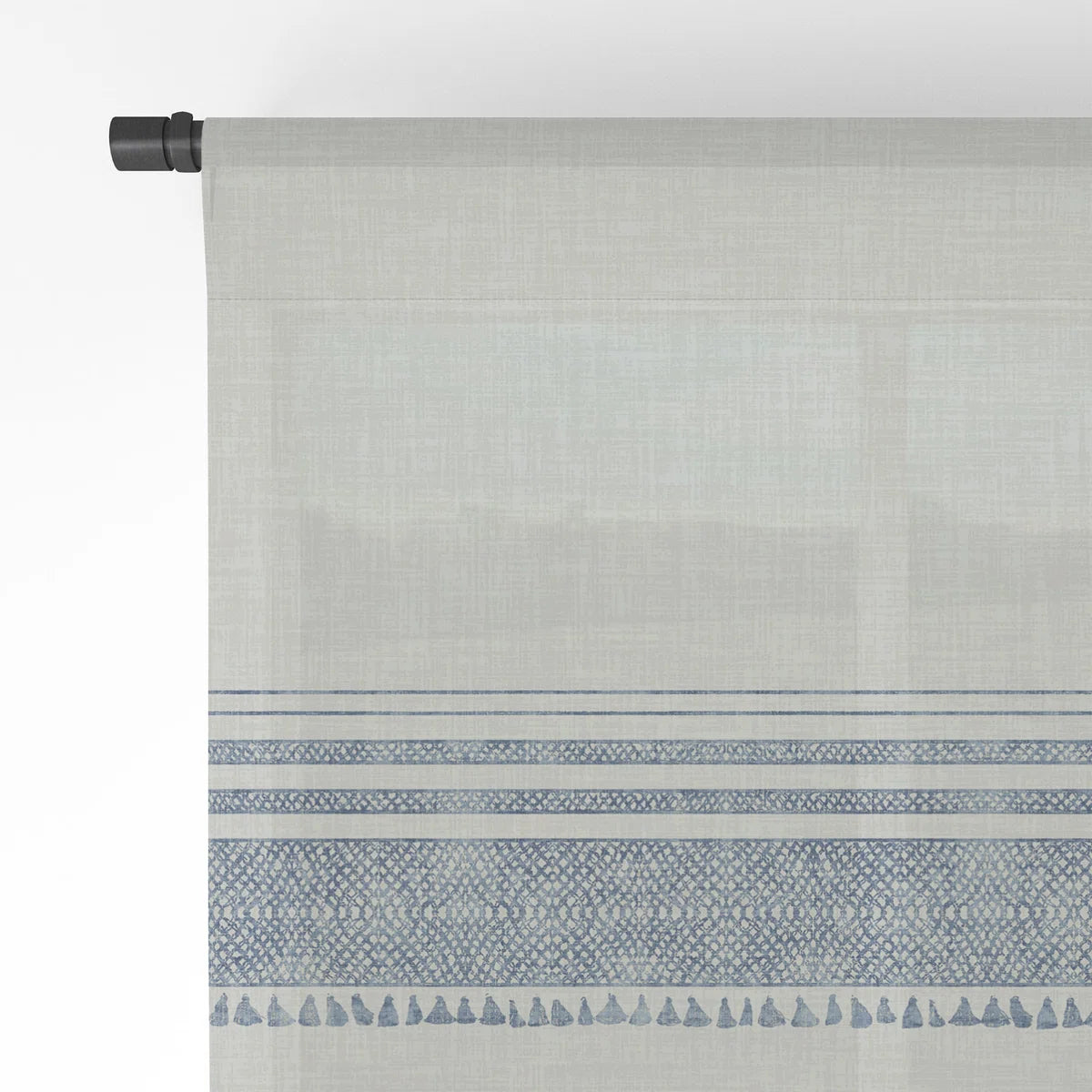 Holli Zollinger French Linen Chambray Tassel 1pc Sheer Curtain Panel