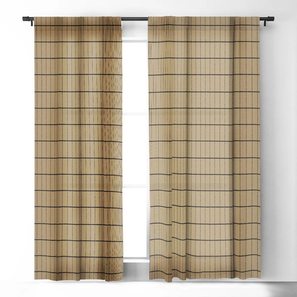 Holli Zollinger Kraft Grid 1pc Blackout Window Curtain Panel
