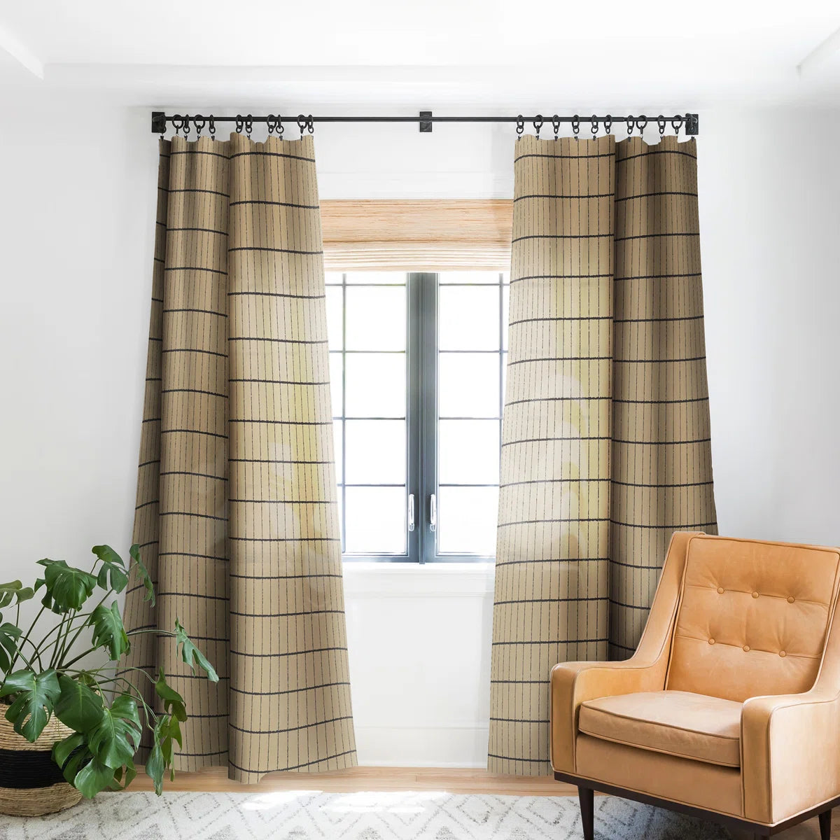 Holli Zollinger Kraft Grid 1pc Blackout Window Curtain Panel