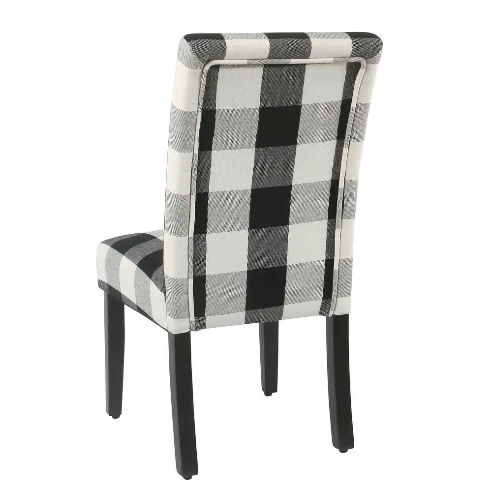 Black Plaid Parsons Dining Chair (Set of 2)