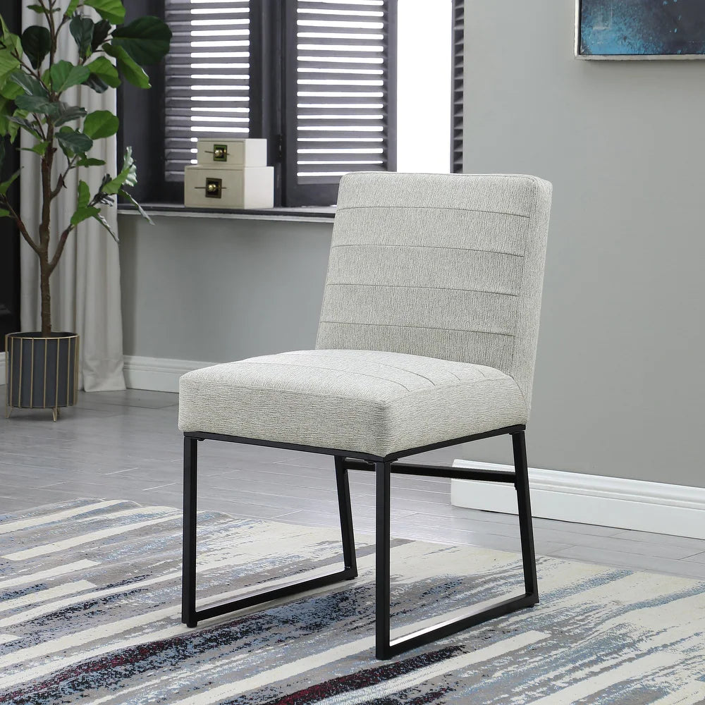 Channeled Metal Dining Chair -Single Pack - Gray Woven Sustainable