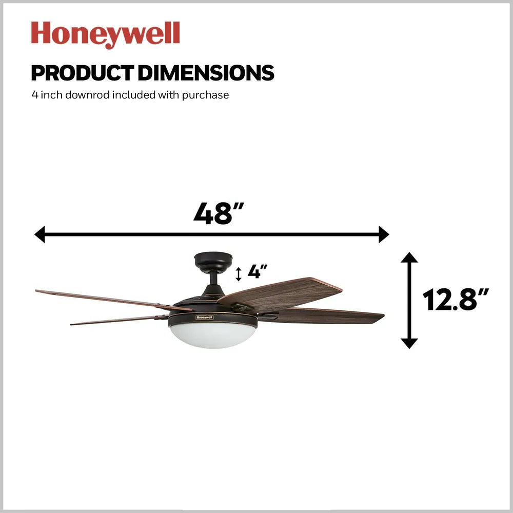 Carmel Bronze Ceiling Fan with Integrated Light and Remote