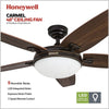 Carmel Bronze Ceiling Fan with Integrated Light and Remote