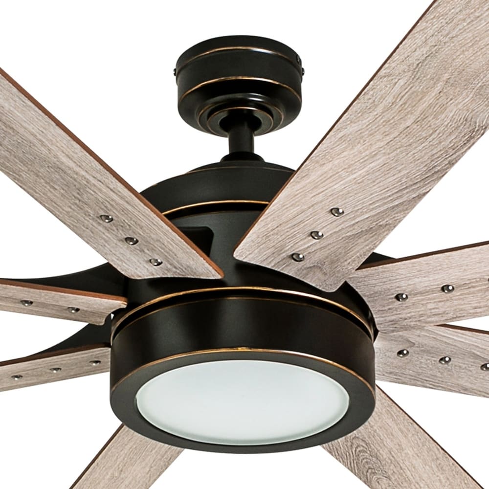 Xerxes Bronze Contemporary LED Ceiling Fan with Light and Remote Control