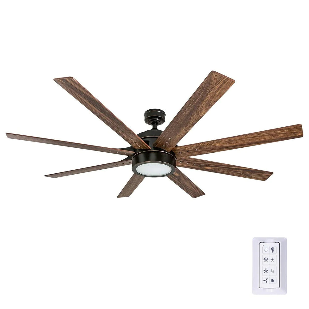 Xerxes Bronze Contemporary LED Ceiling Fan with Light and Remote Control