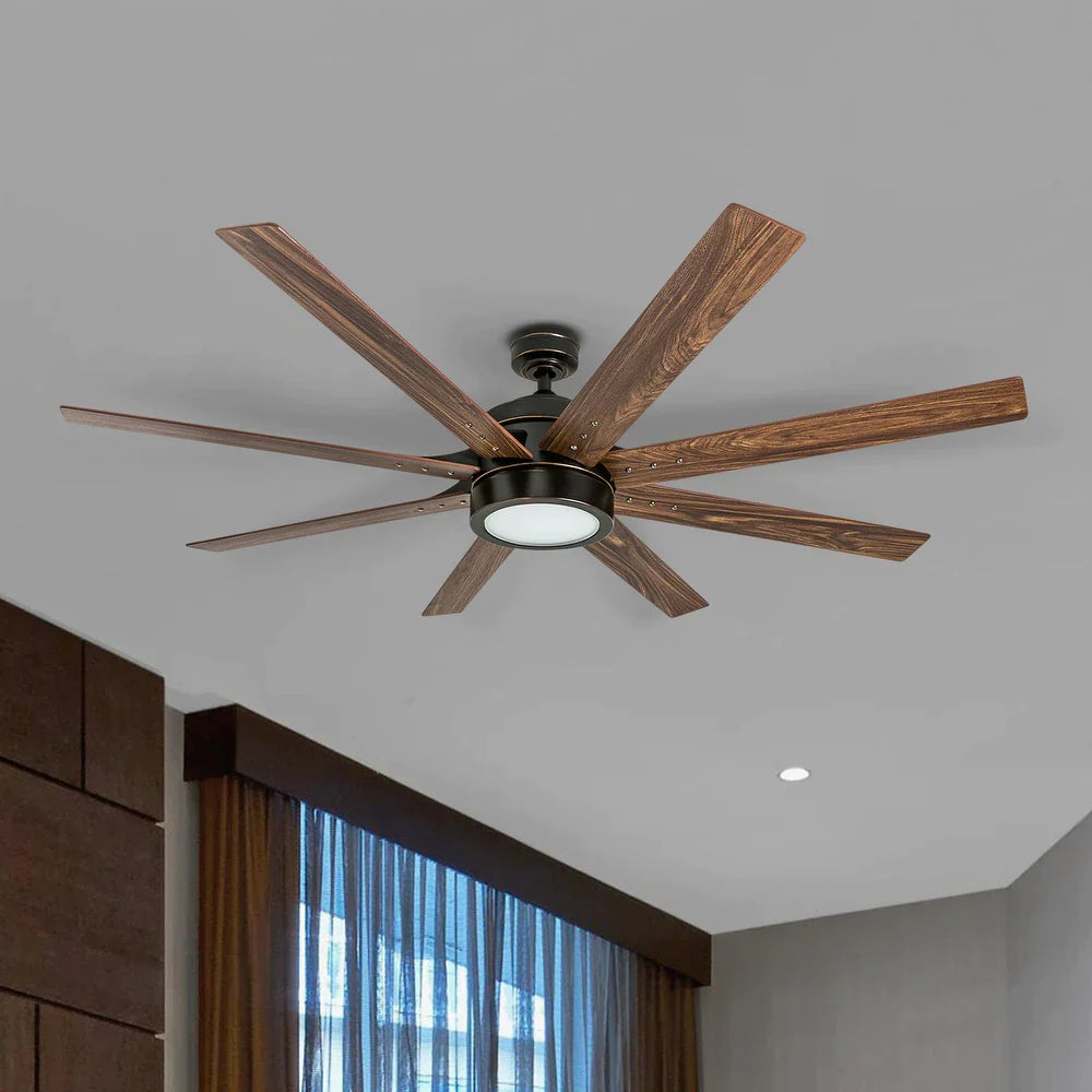 Xerxes Bronze Contemporary LED Ceiling Fan with Light and Remote Control