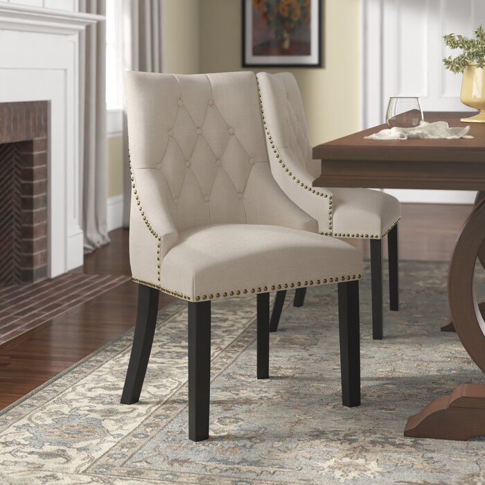 Beige Hopkint Tufted Parsons Chair (Set of 2)