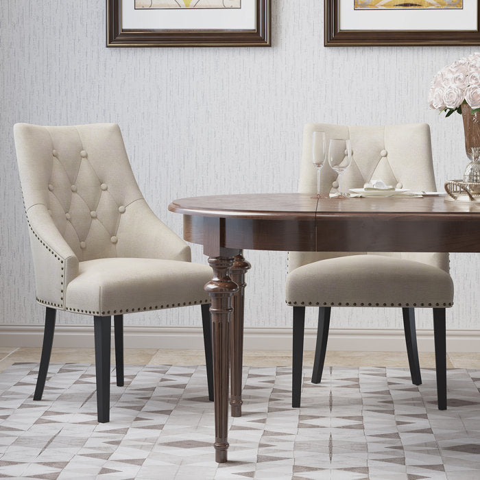 Beige Hopkint Tufted Parsons Chair (Set of 2)