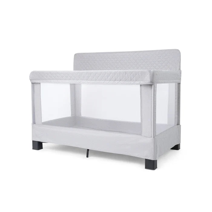 Horizon Full Size Mesh Crib-Quilted Pebble Grey