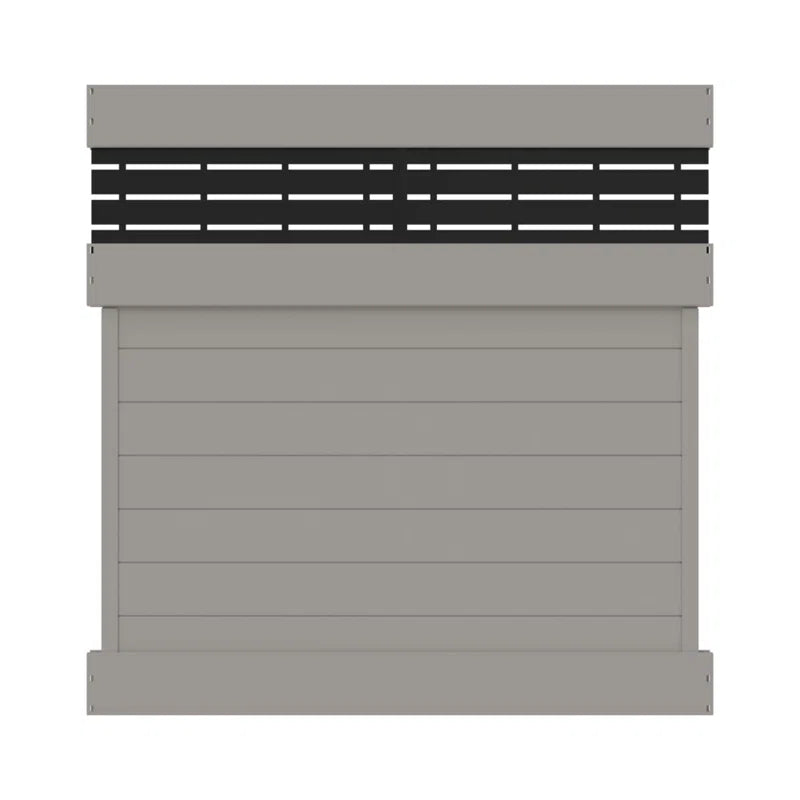 Horizontal Fence Boardwalk Gray Vinyl Privacy Panel Kit